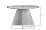 Table à manger ronde Mary en mélamine décor noyer – 125 cm