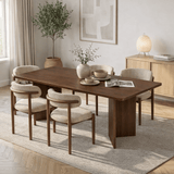 Table à manger noyer en mélamine rectangulaire 180x89,5x75 cm - Linova