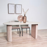Table de salle à manger Jimi 180x90 cm travertin beige