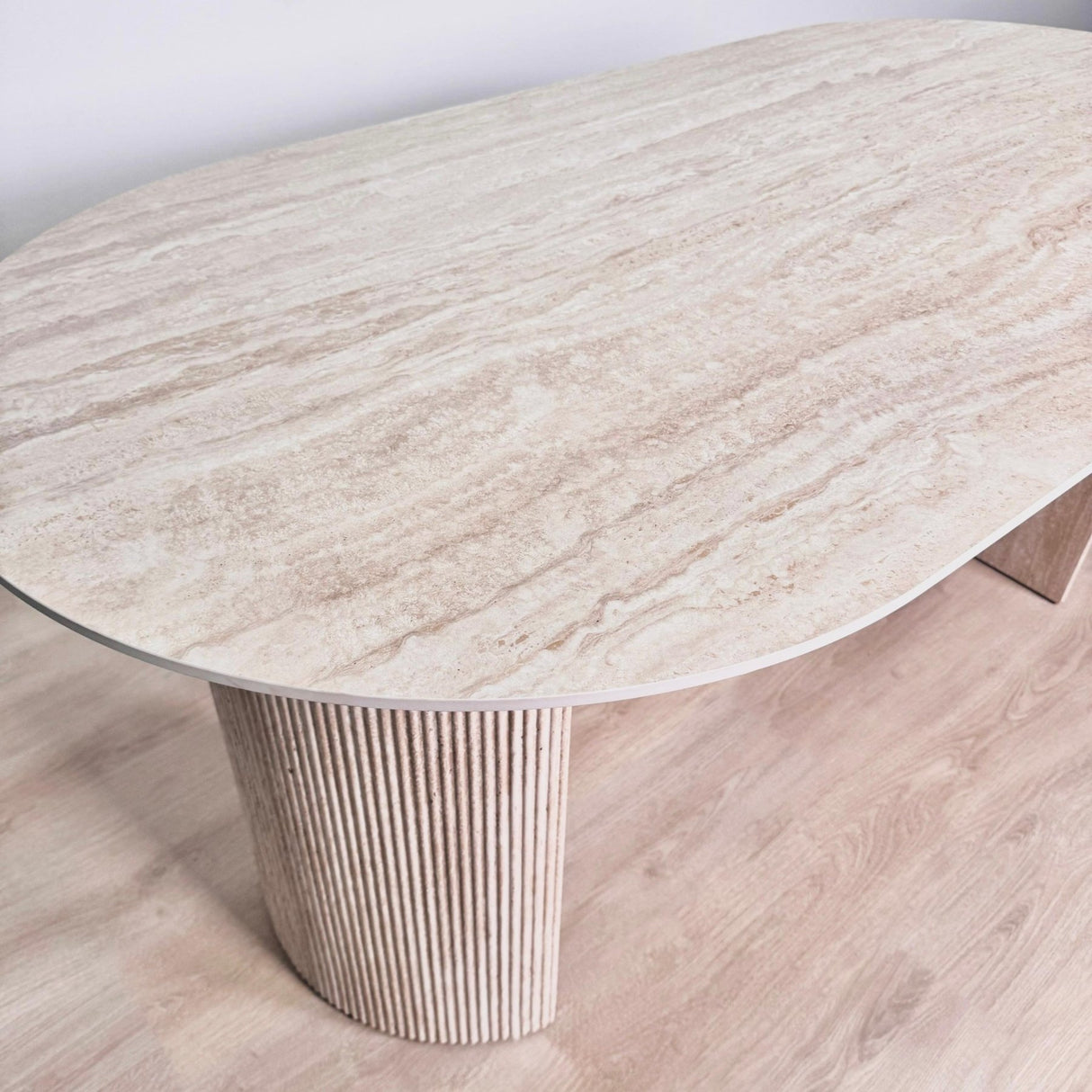 Table de salle à manger Jimi 180x90 cm travertin beige
