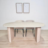 Table de salle à manger Jimi 180x90 cm travertin beige