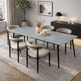 Table à manger Sintered Stone aspect marbre gris – Jules