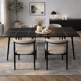 Eettafels - Eettafel Sintered Stone Marmerlook Zwart - Jules - Dimehouse
