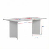 Eettafels - Eettafel travertin melamine rechthoekig 180x89,5x75 cm - Linova - Dimehouse