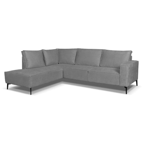 Canapé d'angle Yara avec chaise longue gauche Chenille Gray