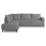 Hoekbank Yara met chaise longue links chenille grijs