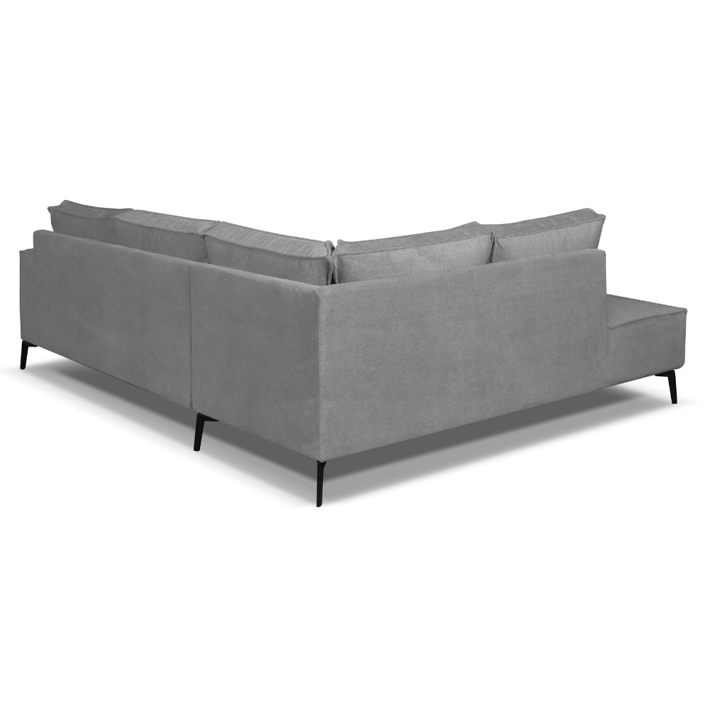 Canapé d'angle Yara avec chaise longue gauche Chenille Gray