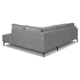 Canapé d'angle Yara avec chaise longue sur la droite chenille gris