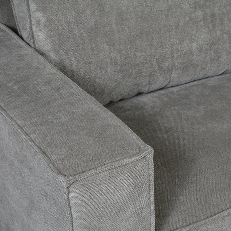 Canapé d'angle Yara avec chaise longue sur la droite chenille gris