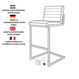 Tabouret de bar industriel haut Kuba cognac