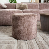 Hocker taupe chenille stof - 40x40x35 cm - Mara