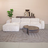Banken-Hoekbank beige chenille stof - 292x170 cm - Shane - links-Dimehouse