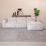 Banken-Hoekbank beige chenille stof - 292x170 cm - Shane - rechts-Dimehouse