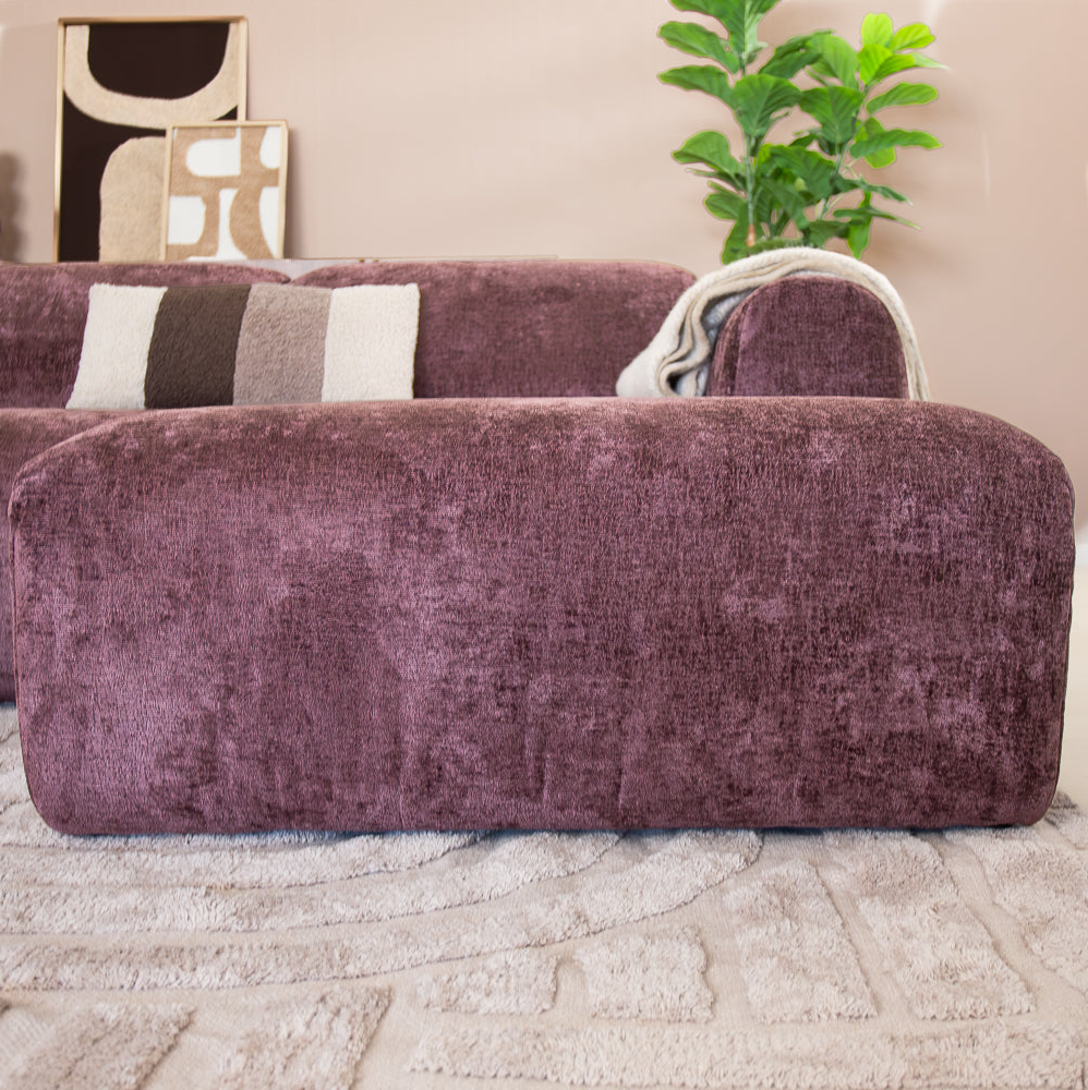Hoekbank paars chenille stof - 292x170 cm - Shane - rechts