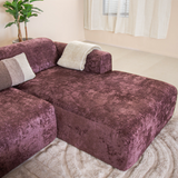 Hoekbank paars chenille stof - 292x170 cm - Shane - rechts