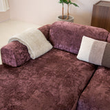 Hoekbank paars chenille stof - 292x170 cm - Shane - links