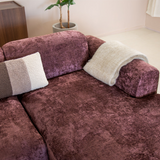 Hoekbank paars chenille stof - 292x170 cm - Shane - rechts