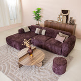 Hoekbank paars chenille stof - 292x170 cm - Shane - links
