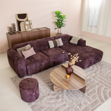 Hoekbank paars chenille stof - 292x170 cm - Shane - rechts