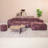 Hoekbank paars chenille stof - 292x170 cm - Shane - rechts