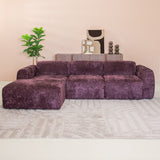 Hoekbank paars chenille stof - 292x170 cm - Shane - links