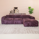 Hoekbank paars chenille stof - 292x170 cm - Shane - rechts