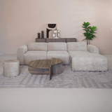 Banken-Hoekbank zand chenille stof - 272x170 cm - Shane - rechts-Dimehouse