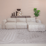 Banken-Hoekbank zand chenille stof - 272x170 cm - Shane - rechts-Dimehouse