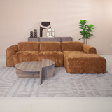 Hoekbank oker chenille stof - 292x170 cm - Shane - rechts