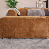 Canapé d'angle tissu chenille ocre - 292x169 cm - Shane - gauche