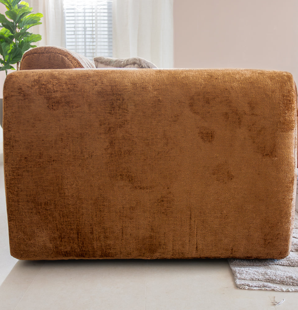 Hoekbank oker chenille stof - 292x170 cm - Shane - rechts