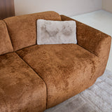 Canapé d'angle tissu chenille ocre - 292x169 cm - Shane - gauche