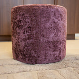 Hockers-Hocker paars chenille stof - 40x40x35 cm - Mara-Dimehouse