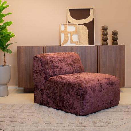 Fauteuils-Fauteuil paars chenille stof Shane-Dimehouse