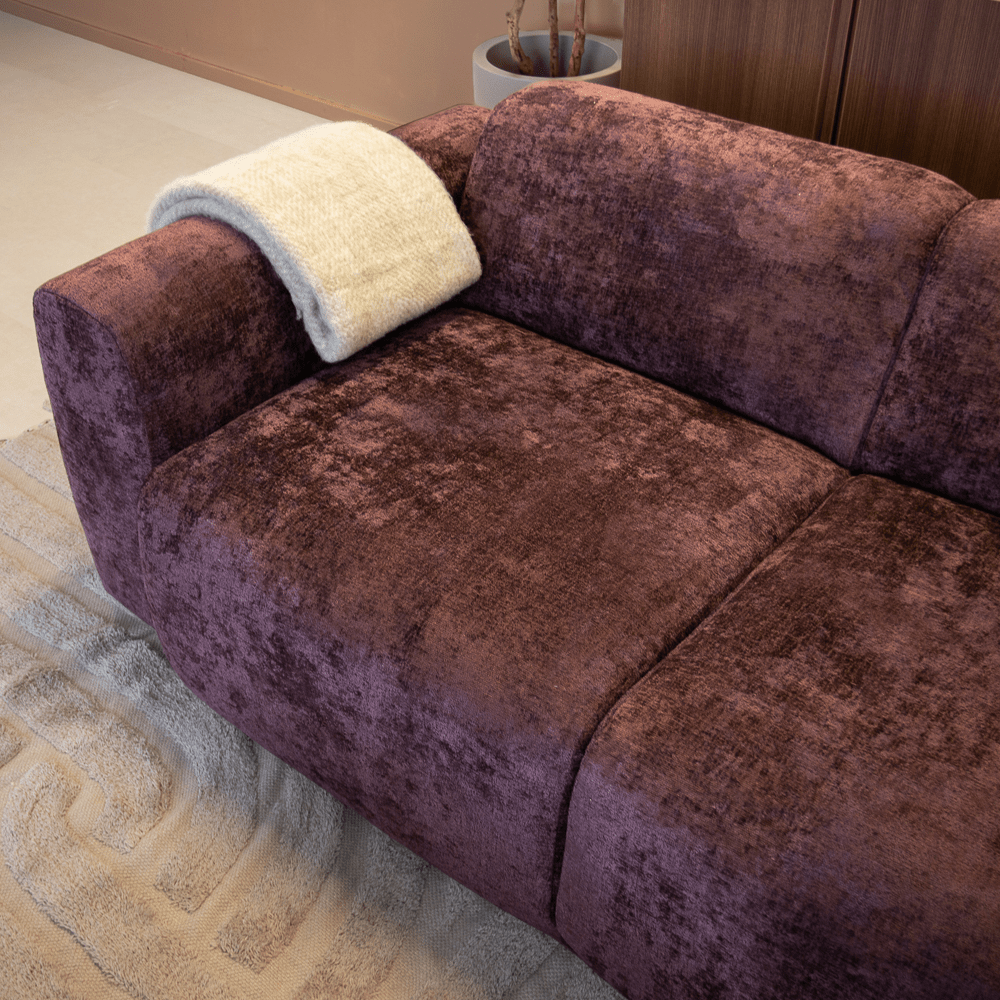 Banken-2-zits bank paars chenille stof - 195x85 cm - Shane-Dimehouse