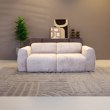 Canapé 2 places tissu chenille sable - 195x85 cm - Shane