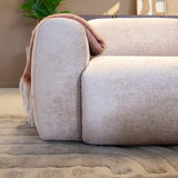 Canapé 2 places tissu chenille sable - 195x85 cm - Shane