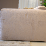 Canapé 2 places tissu chenille sable - 195x85 cm - Shane