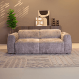 Banken-2-zits bank taupe chenille stof - 195x85 cm - Shane-Dimehouse