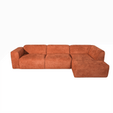 Banken-Hoekbank koper chenille bouclé - 305x169 cm - Jaylen - rechts-Dimehouse