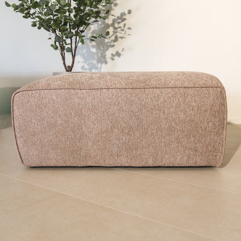 Hockers-Hocker taupe chenille bouclé - 98x88x43 cm - Jaylen-Dimehouse