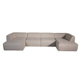 Banken-U-bank beige chenille bouclé - 370x169 cm - Jaylen-Dimehouse