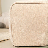 Hockers-Hocker beige chenille bouclé - 98x88x43 cm - Jaylen-Dimehouse