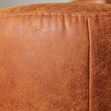 Poefs-Ronde poef cognac ecoleer - 40x40x35 cm - Mave-Dimehouse