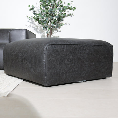 Hockers-Hocker antraciet ecoleer - 98x88x43 cm - Jaylen-Dimehouse