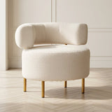 Fauteuil River Wit Bouclé stof sfeerfoto in modern interieur