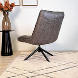 Draaifauteuil Yuki Antraciet Eco-leer 360° Draaibaar