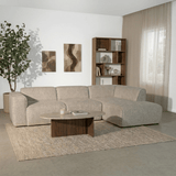 Banken-Hoekbank beige chenille bouclé - 305x169 cm - Jaylen - rechts-Dimehouse