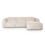 Banken-Hoekbank beige chenille stof - 292x170 cm - Shane - rechts-Dimehouse