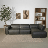 Banken-Hoekbank antraciet ecoleer - 305x169 cm - Jaylen - rechts-Dimehouse